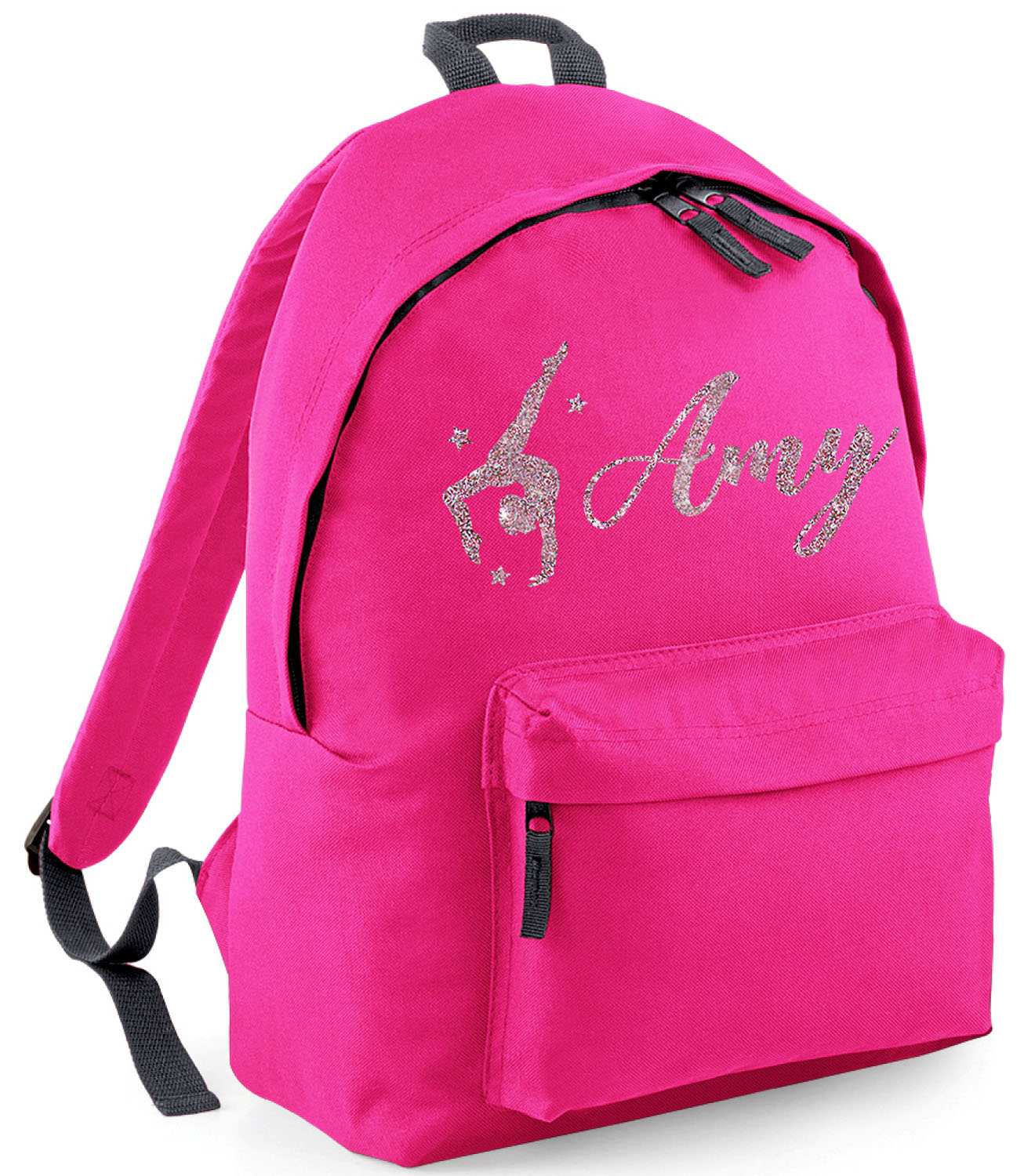 Personalised Girls Gymnastics Handstand Glitter Backpack School