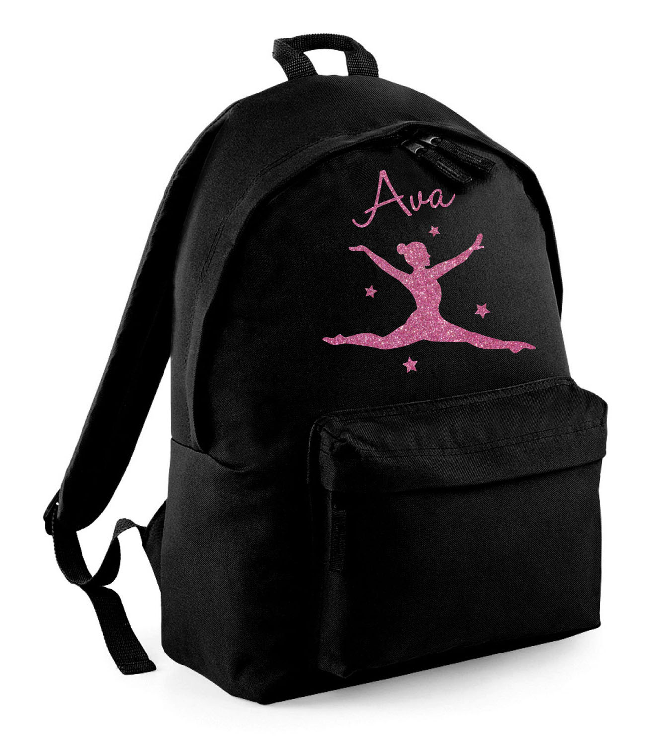 Personalised Girls Gymnastics Dance Glitter Backpack Kids School Bag Rucksack
